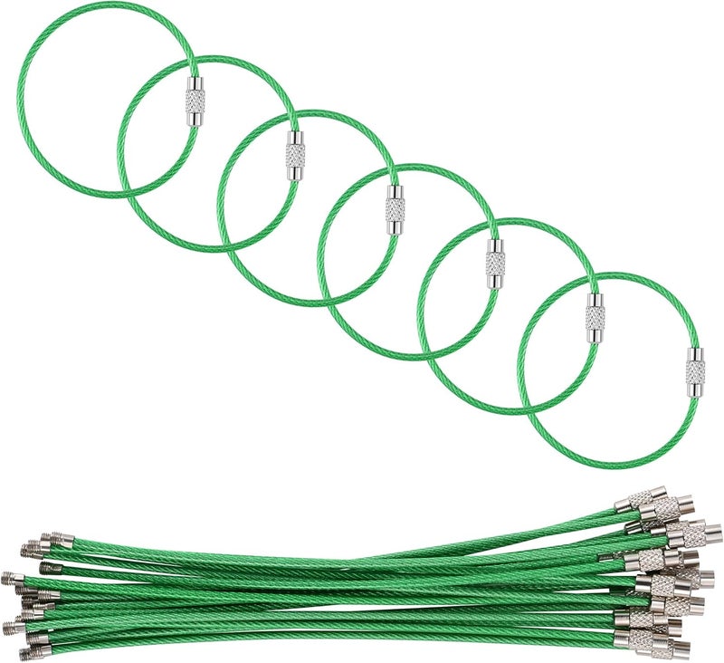 luvtree 5.9in/15cm Stainless Steel Keychain Cable,Wire Diameter 2mm Metal Key Ring Loop,20 Pieces - Image 1